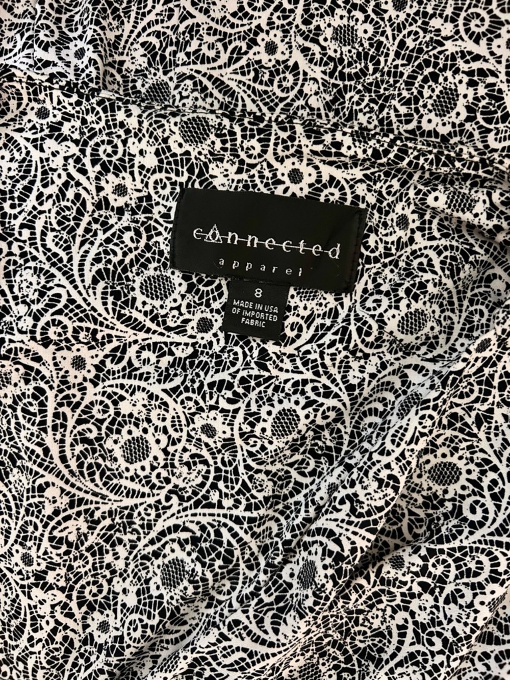 connected apparel Black White Dress Midi Floral V Neck Twist-Front Day to Night - Picture 13 of 15